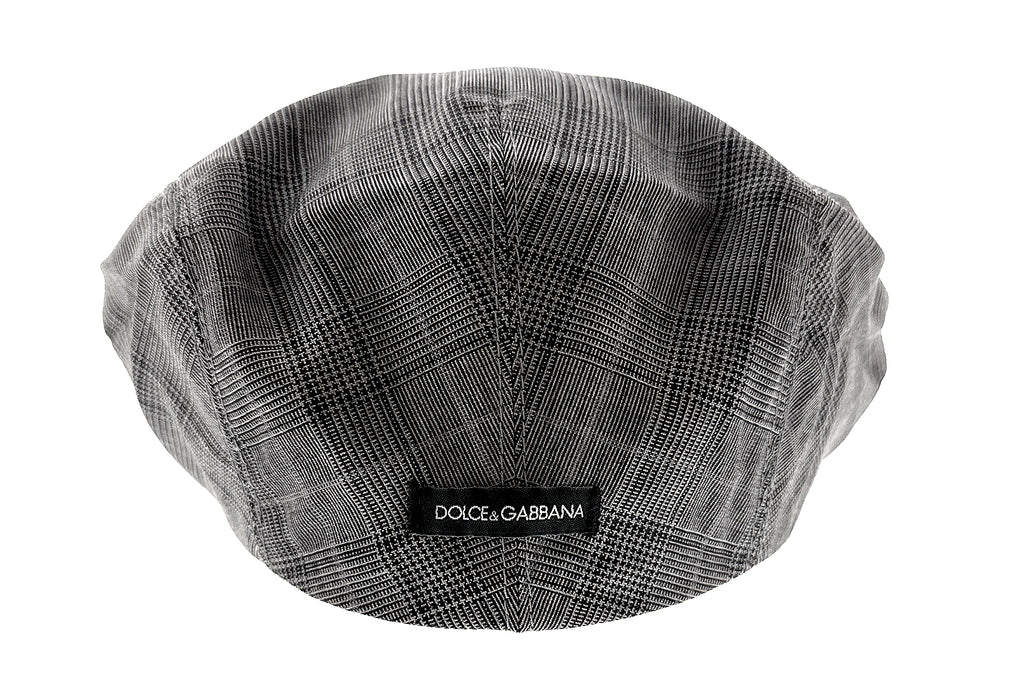 Dolce & Gabbana  Grey Plaid Vintage Flat Cap-58