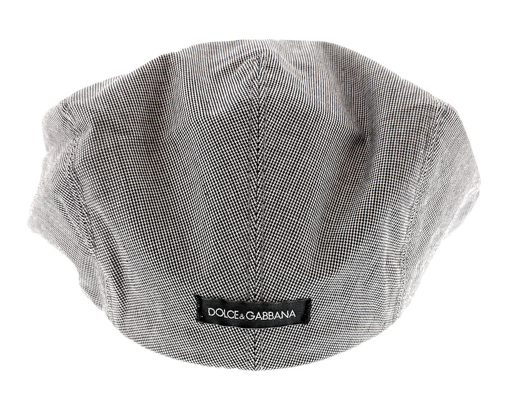 Dolce & Gabbana  Light Grey  Cotton Blend Textured Vintage Flat Cap-58