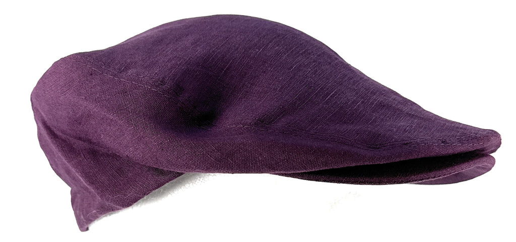 Dolce & Gabbana Men’s Purple Linen Flat Cap – 100% Linen Luxury Headwear