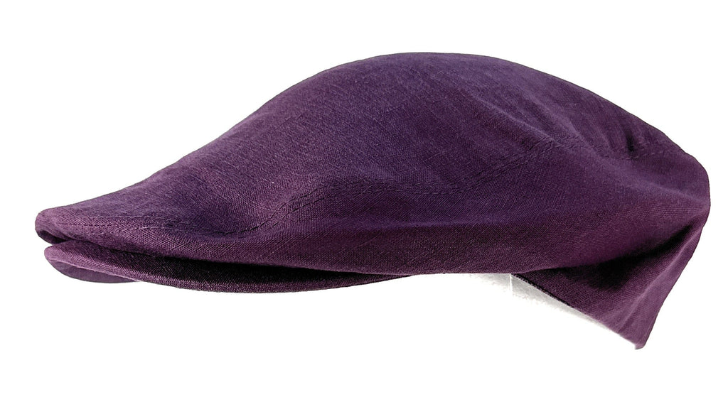 Dolce & Gabbana Men’s Purple Linen Flat Cap – Pure Linen Luxury Headwear