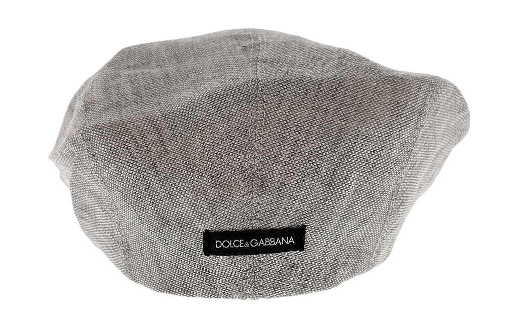 Dolce & Gabbana  Light Grey  Linen Textured Vintage Flat Cap-58