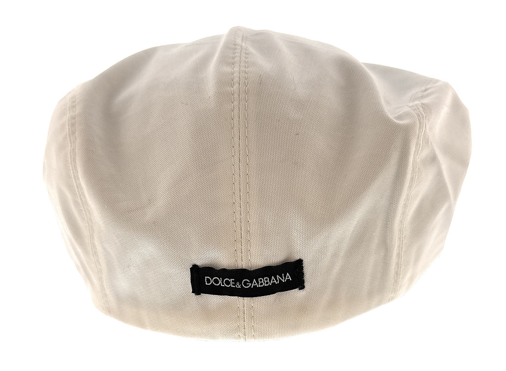 Dolce & Gabbana White  Cotton  Vintage Flat Cap-58