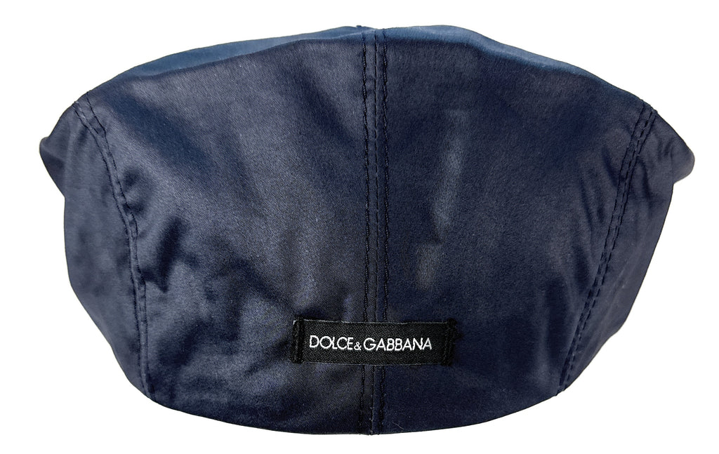 Dolce & Gabbana Men’s Navy Blue Flat Cap – Pure Cotton Classic Headwear