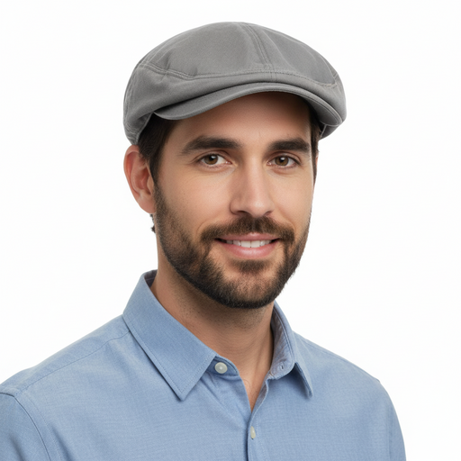 Dolce & Gabbana Slate Grey  CottonTextured Vintage Flat Cap-