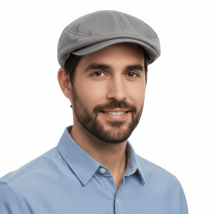 Dolce & Gabbana Slate Grey  CottonTextured Vintage Flat Cap-