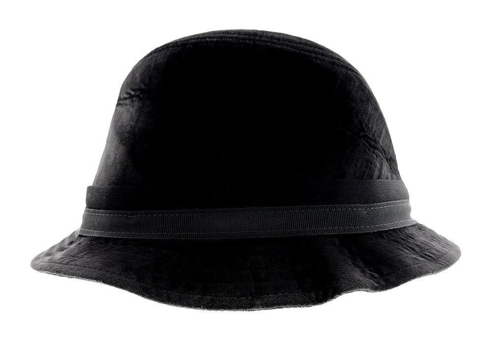 Dolce & Gabbana Classic Black Velvet Bucket Hat with Ribbon Accent Cotton-57