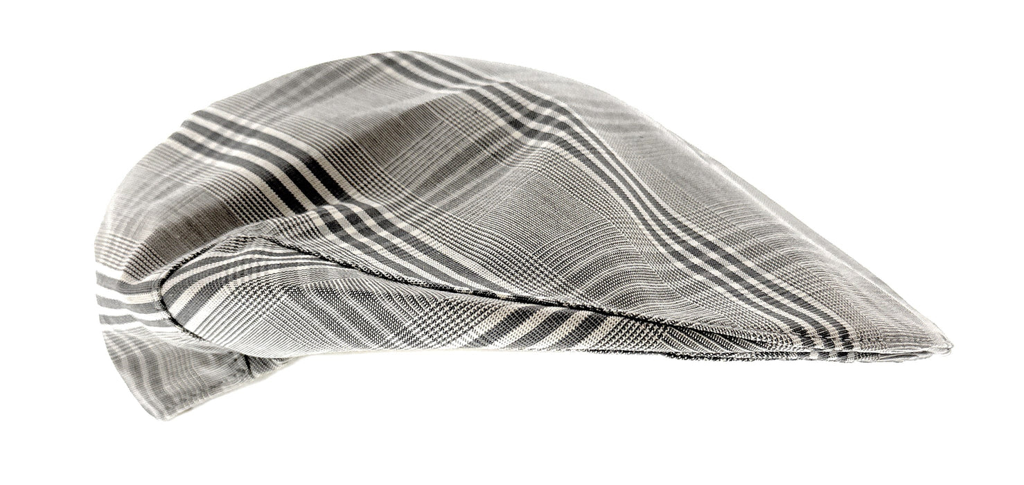 Dolce & Gabbana Men’s Light Grey Large Plaid Flat Cap -Adult L