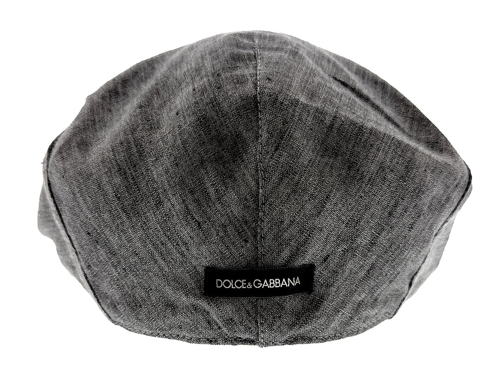 Dolce & Gabbana Dark Grey Light Linen Flat Cap-58