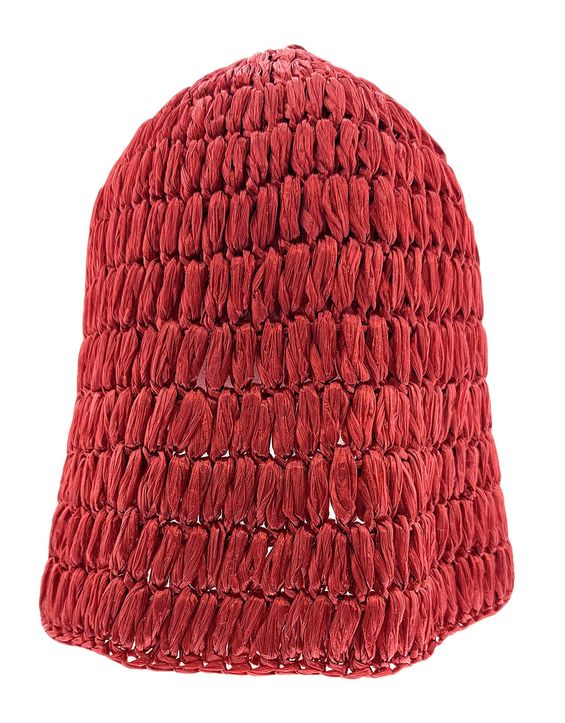 Dolce & Gabbana  Red Woven Straw Bucket Hat - Chic Summer Beach Hat-M