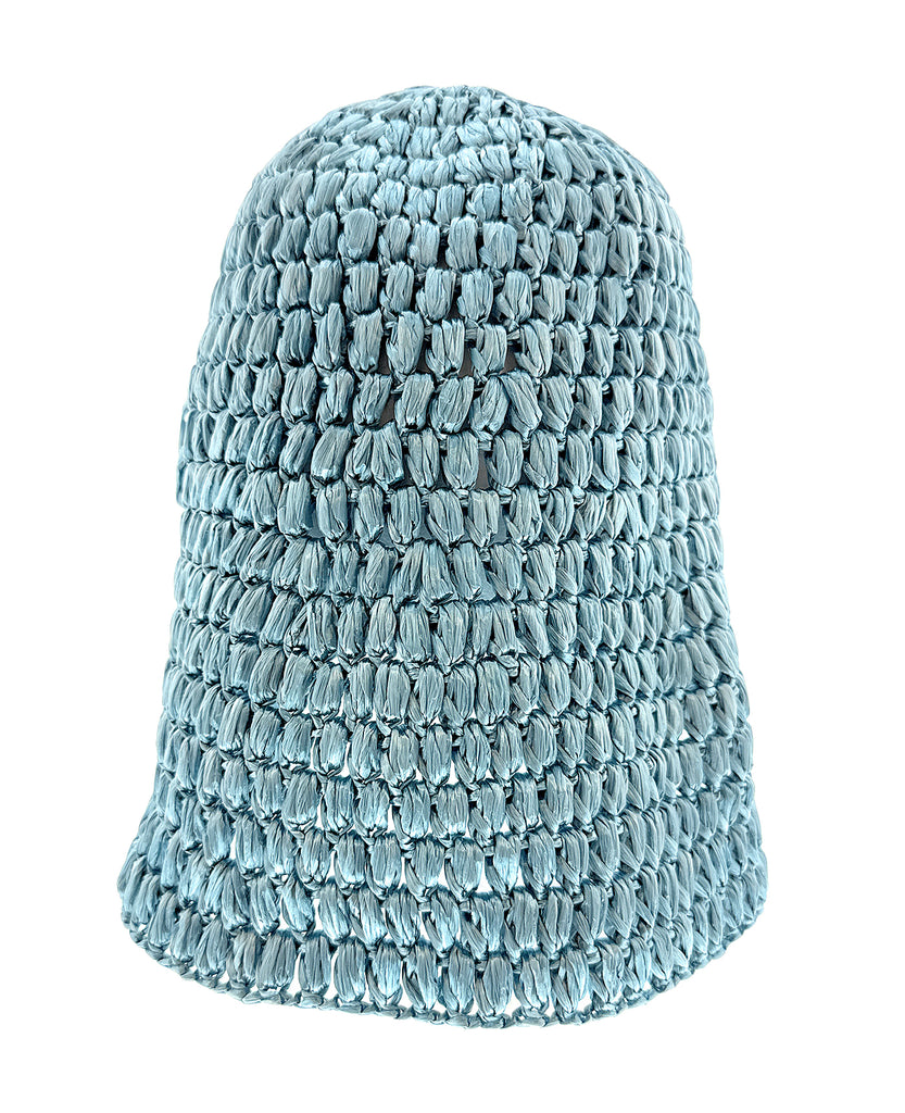 Dolce & Gabbana  Light Blue Woven Straw Bucket Hat - Chic Summer Beach Hat-S