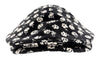 Dolce & Gabbana Black White Wool Floral  Casual  Flat Cap -58