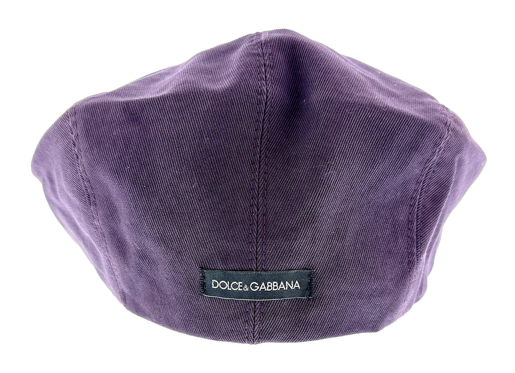 Dolce & Gabbana Purple  Cotton  Vintage Flat Cap-58-58