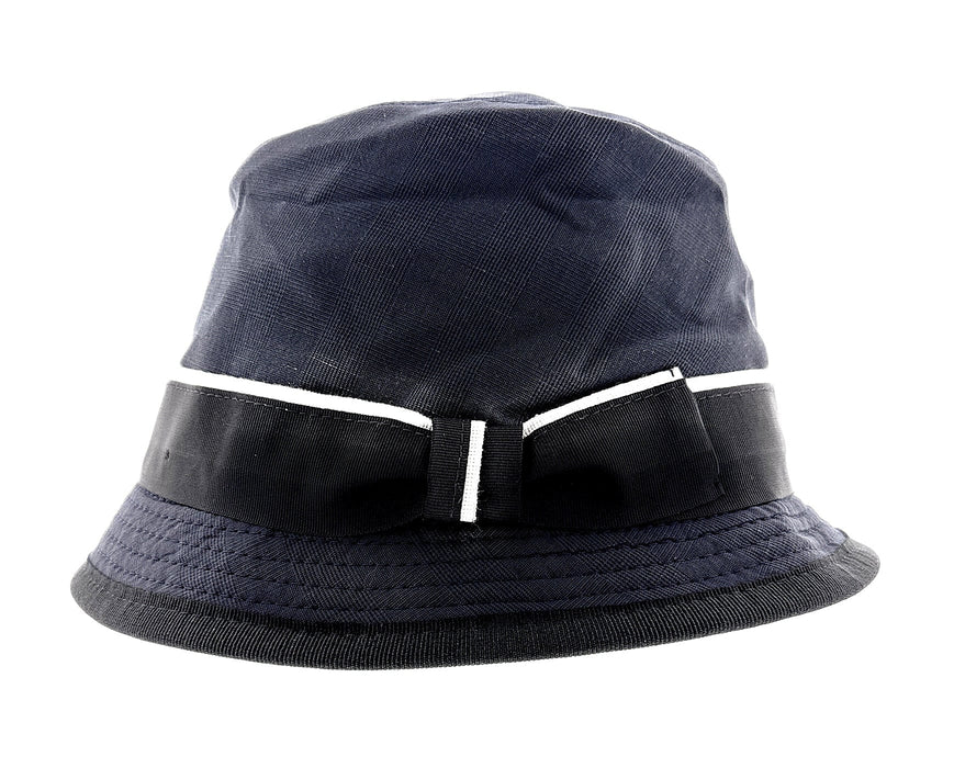 Dolce & Gabbana Men’s Grey Pure Cotton Bucket Hat with Bow Band-Adult M