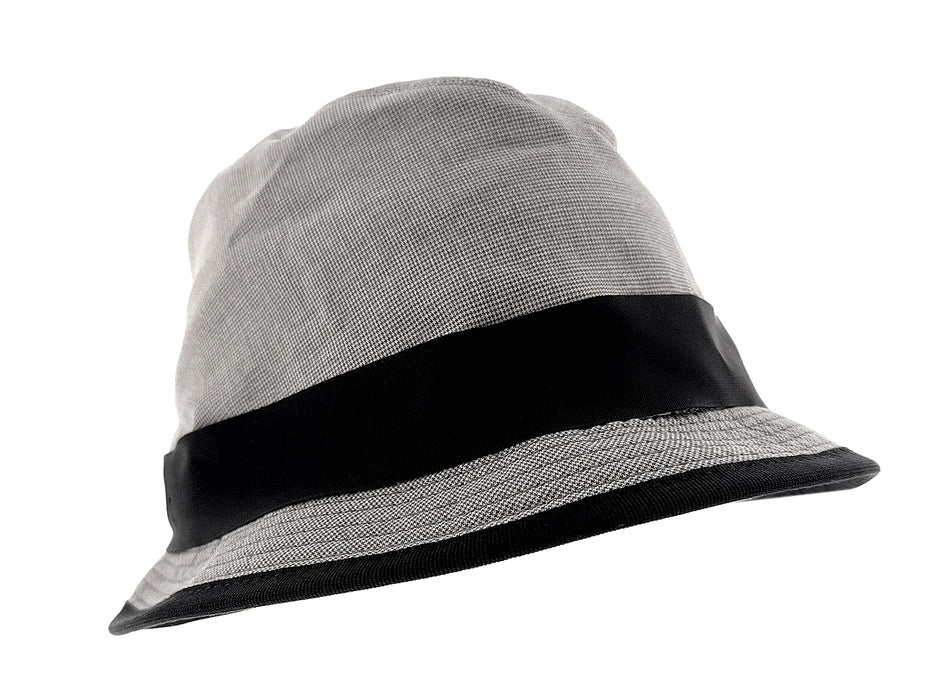 Dolce & Gabbana Men’s Light Grey Pure Cotton Bucket Hat with Bow Band