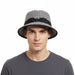 Dolce & Gabbana Men’s Light Grey Pure Cotton Bucket Hat with Bow Band