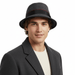 Dolce & Gabbana Men’s Grey Pure Wool Bucket Hat with Bow Band-Adult L