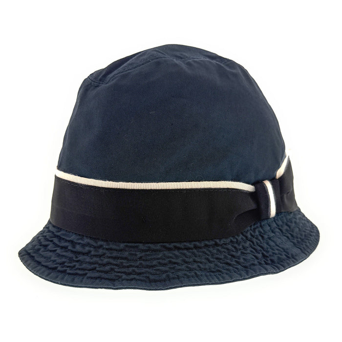Dolce & Gabbana Men’s Grey Pure Cotton Bucket Hat with Bow Band-Adult M