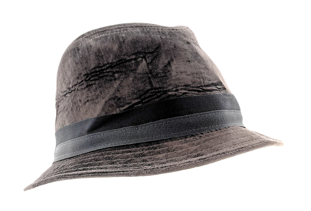 Dolce & Gabbana Men's Brown Velvet Bucket Hat with Grosgrain Ribbon Band-59