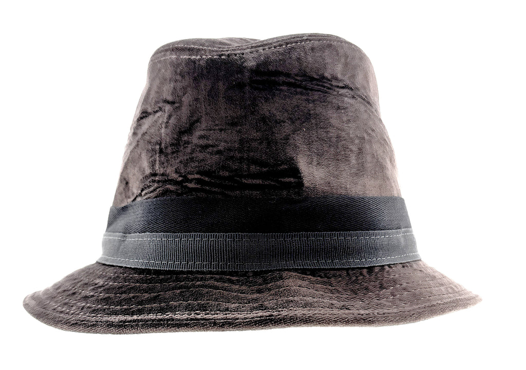 Dolce & Gabbana Men's Brown Velvet Bucket Hat with Grosgrain Ribbon Band-59