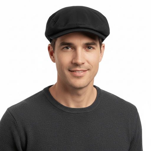Dolce & Gabbana Men’s Black Linen Flat Cap –  Luxury Headwear