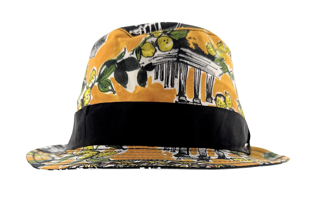 Dolce & Gabbana Silk Yellow Lemon Printed Sun Hat