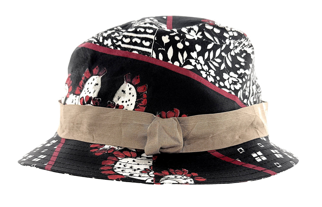 Dolce & Gabbana Silk White Red Printed Sun Hat-Adult M