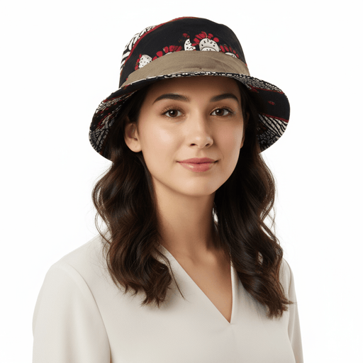Dolce & Gabbana Silk White Red Printed Sun Hat-Adult M