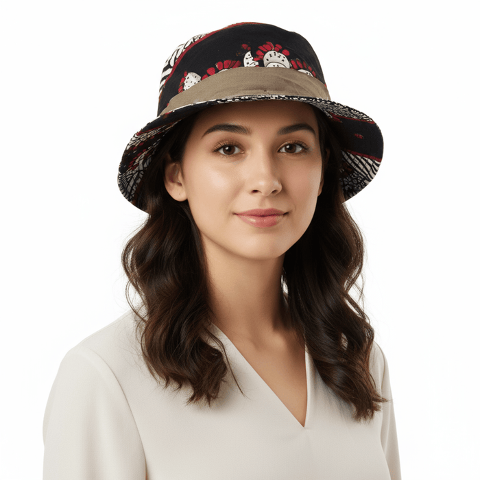 Dolce & Gabbana Silk White Red Printed Sun Hat-Adult M