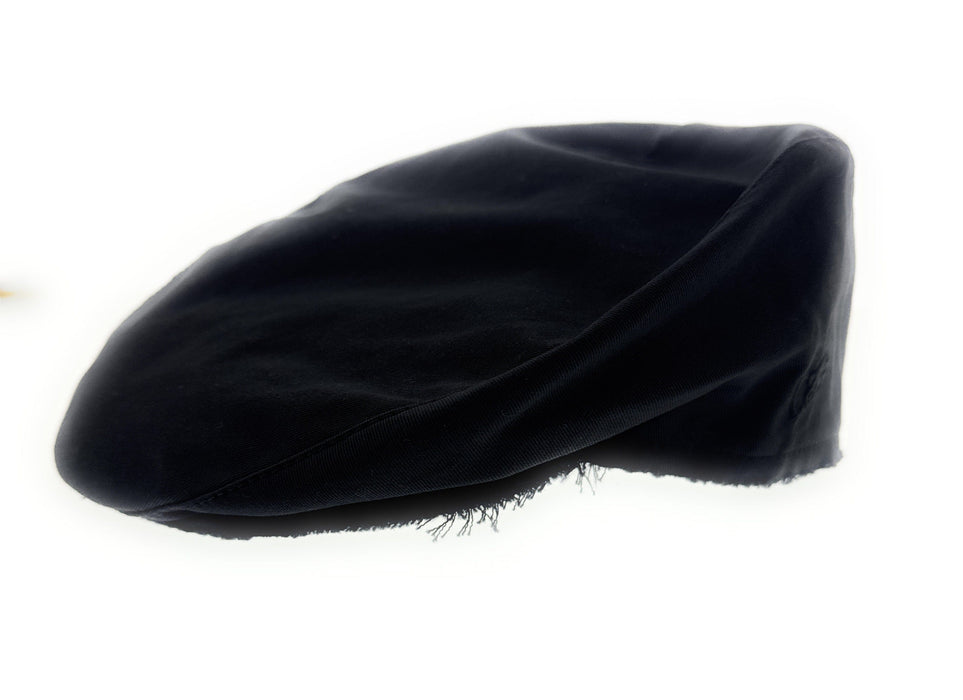 Dolce & Gabbana Black Frayed Cotton Signature Flat Cap
