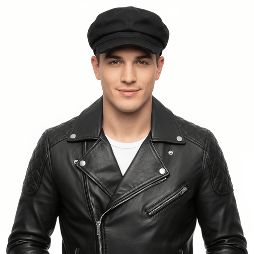 Dolce & Gabbana Black Frayed Cotton Signature Flat Cap