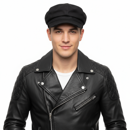 Dolce & Gabbana Black Frayed Cotton Signature Flat Cap