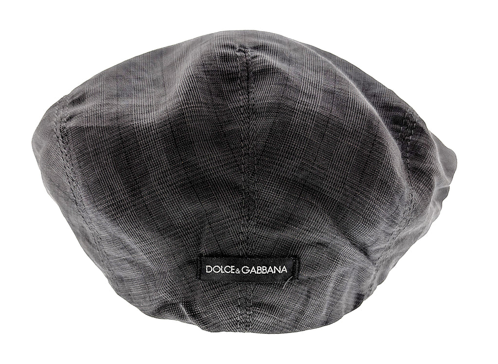 Dolce & Gabbana Black Linen Blend Vintage Flat Cap-58