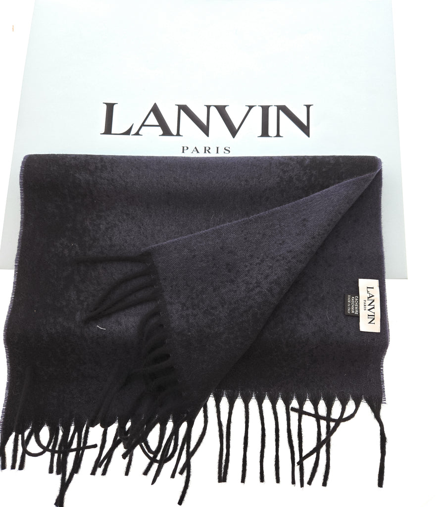 Lanvin Blue Minimalist Pure Cashmere Scarf