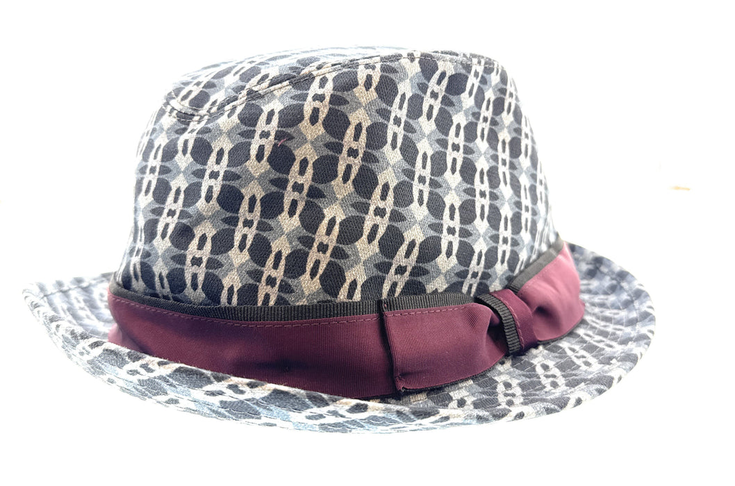 Dolce & Gabbana Silk Blend  Grey Printed Bucket Hat