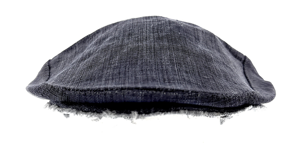 Dolce & Gabbana  Navy Blue Vintage Print Frayed Flat Cap-