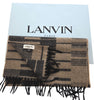 Lanvin Beige/black Geometric Pattern Cashmere Blend Scarf