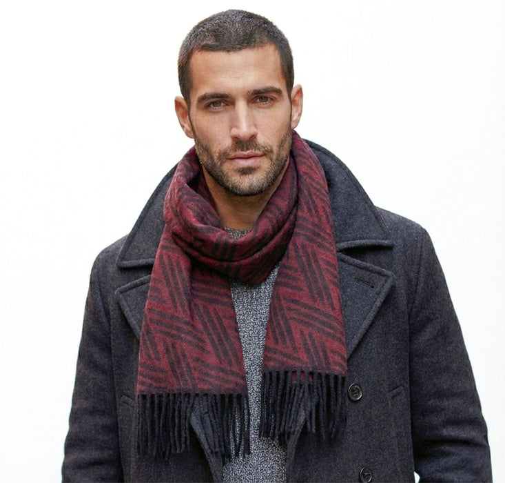 Lanvin Red Rich Burgundy 100% Cashmere Scarf