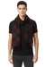 Lanvin Red Elegant Black with Modern Striped 100% Wool Scarf