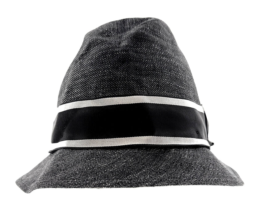 Dolce & Gabbana Grey Silk Blend Bucket with Bow Band -Adult S