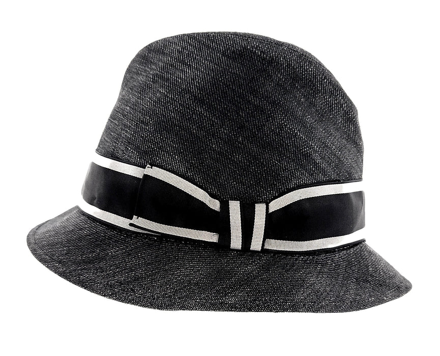 Dolce & Gabbana Grey Silk Blend Bucket with Bow Band -Adult S