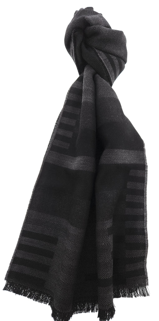 Lanvin Gray Luxurious Modern 100% Wool Scarf