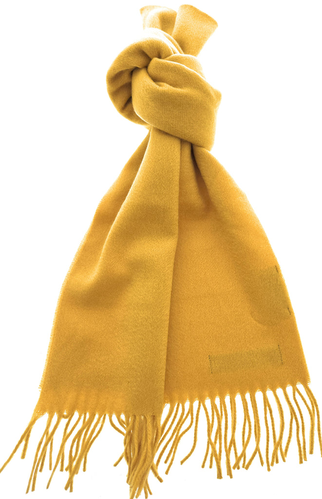 Lanvin Mustard Luxurious Modern 100% Cashmere Scarf