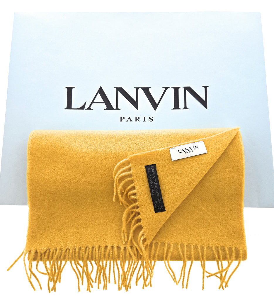 Lanvin Mustard Luxurious Modern Pure Cashmere Scarf