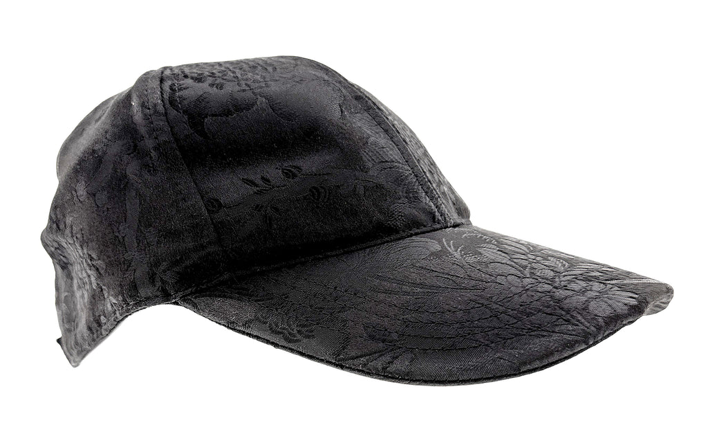 Dolce & Gabbana Men's Black Floral Embossed Baseball Cap - Luxury Textured Hat-57