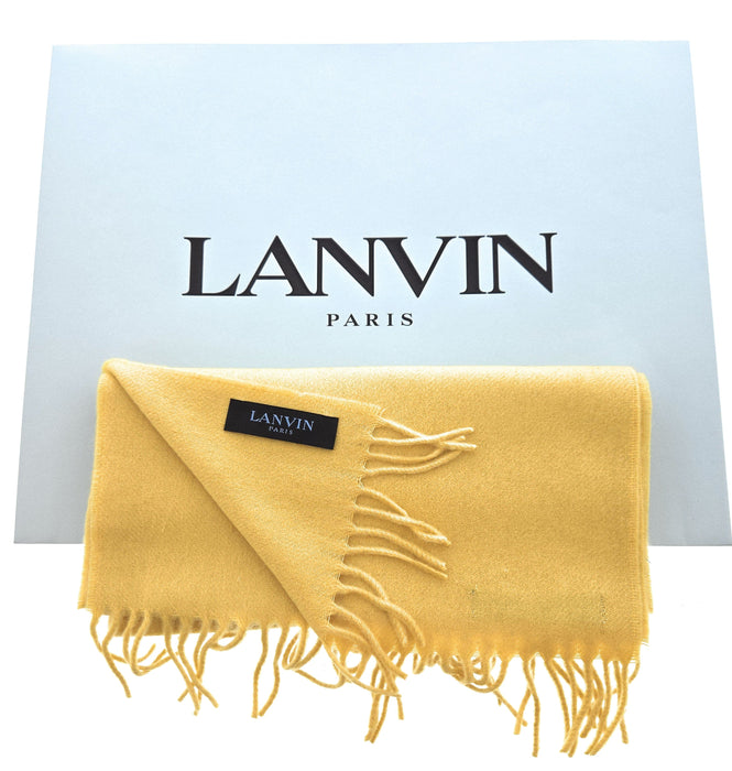 Lanvin Yellow Luxurious Modern 100% Cashmere Scarf