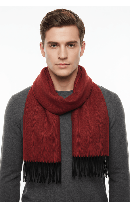 Lanvin Bright Red Luxurious Modern 100% Virgin Wool Scarf