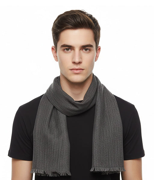 Lanvin Gray Luxurious Modern 100% Cashmere Scarf