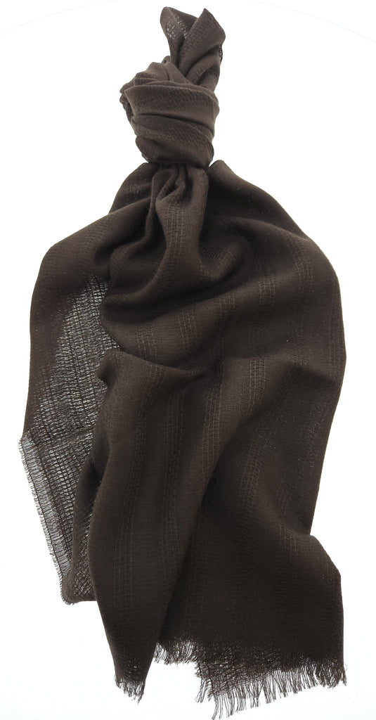 Lanvin Brown Luxurious Modern Cashmere SIlk Blend Scarf