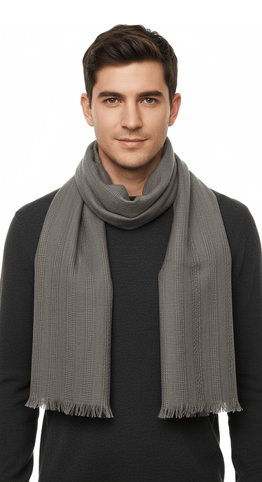 Lanvin Taupe Luxurious Modern Cashmere SIlk Blend Scarf