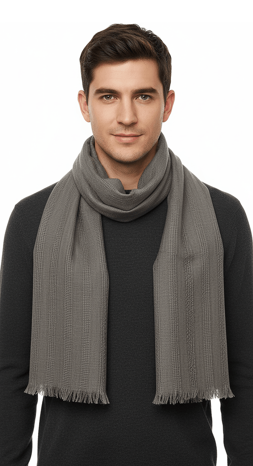 Lanvin Taupe Luxurious Modern Cashmere SIlk Blend Scarf